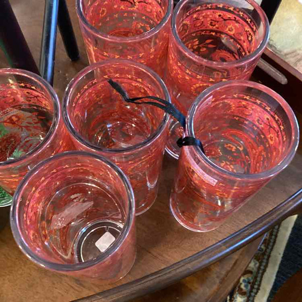 Six Pottery Barn Acrylic Glasses