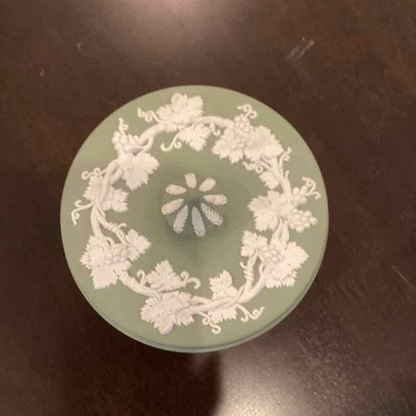 Green Jasperware Bowl With Lid