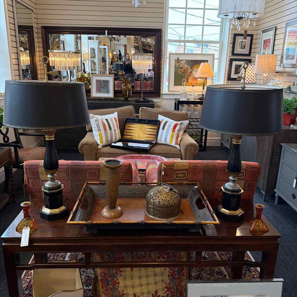 Pair Warren Kessler  Black/Gold/Silver Lamps