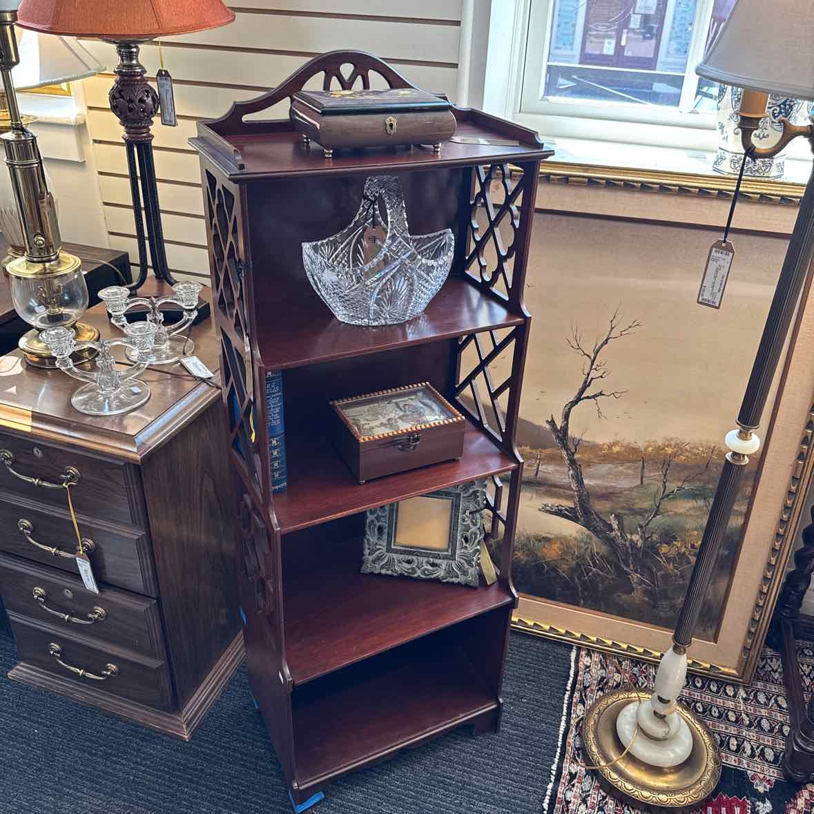 Vintage Chippendale Etagere/Bookcase