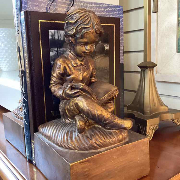 Boy and Girl Reading Bookends