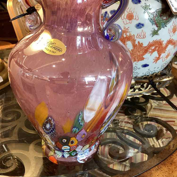 Murano Pink Glass Vase