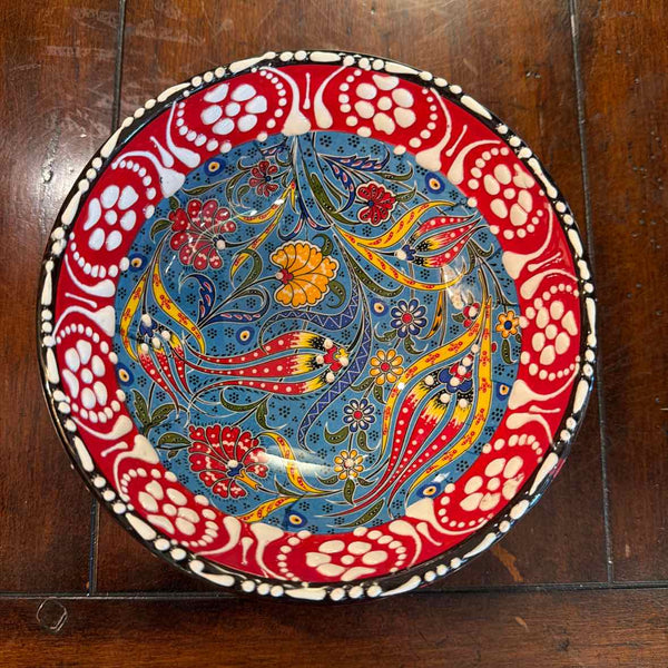 Handmade Ceramic Floral & Tulip Turkish Bowl