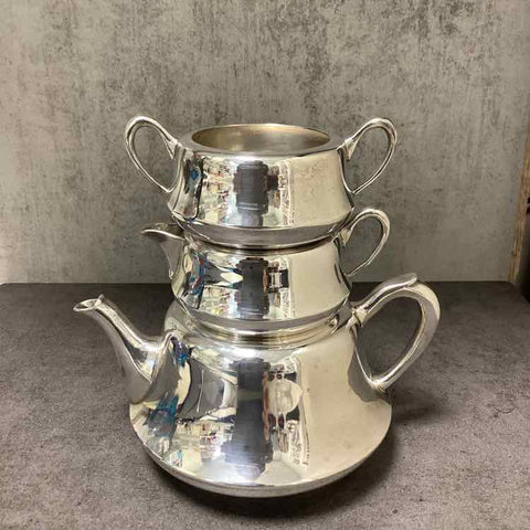 Silverplate Stacking Teapot