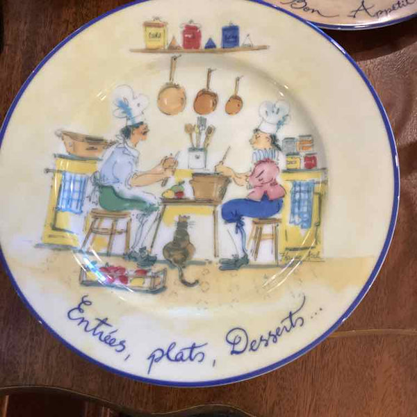 Set Of Eleven French Scenic Plates