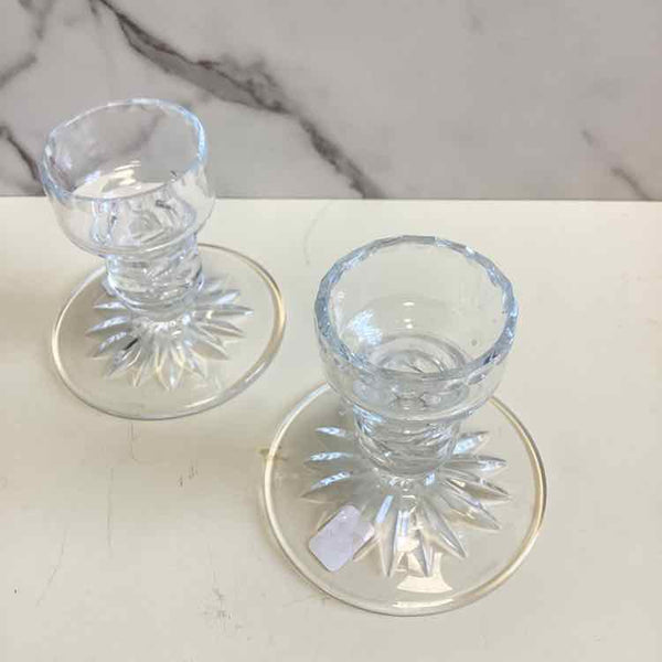 Pair of Galway Crystal Candleholders