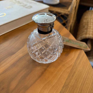 Cut Glass Perfume Bottle with Sterling Top