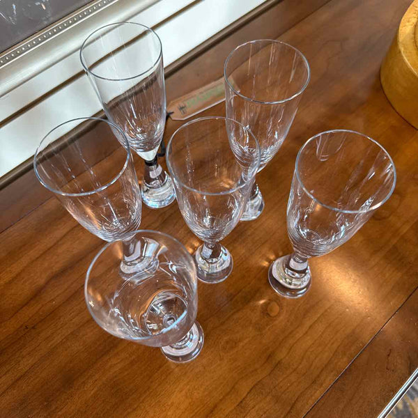 Vintage Holmegaard "Princess Tear Drop" Set of 6 Champagne Flutes