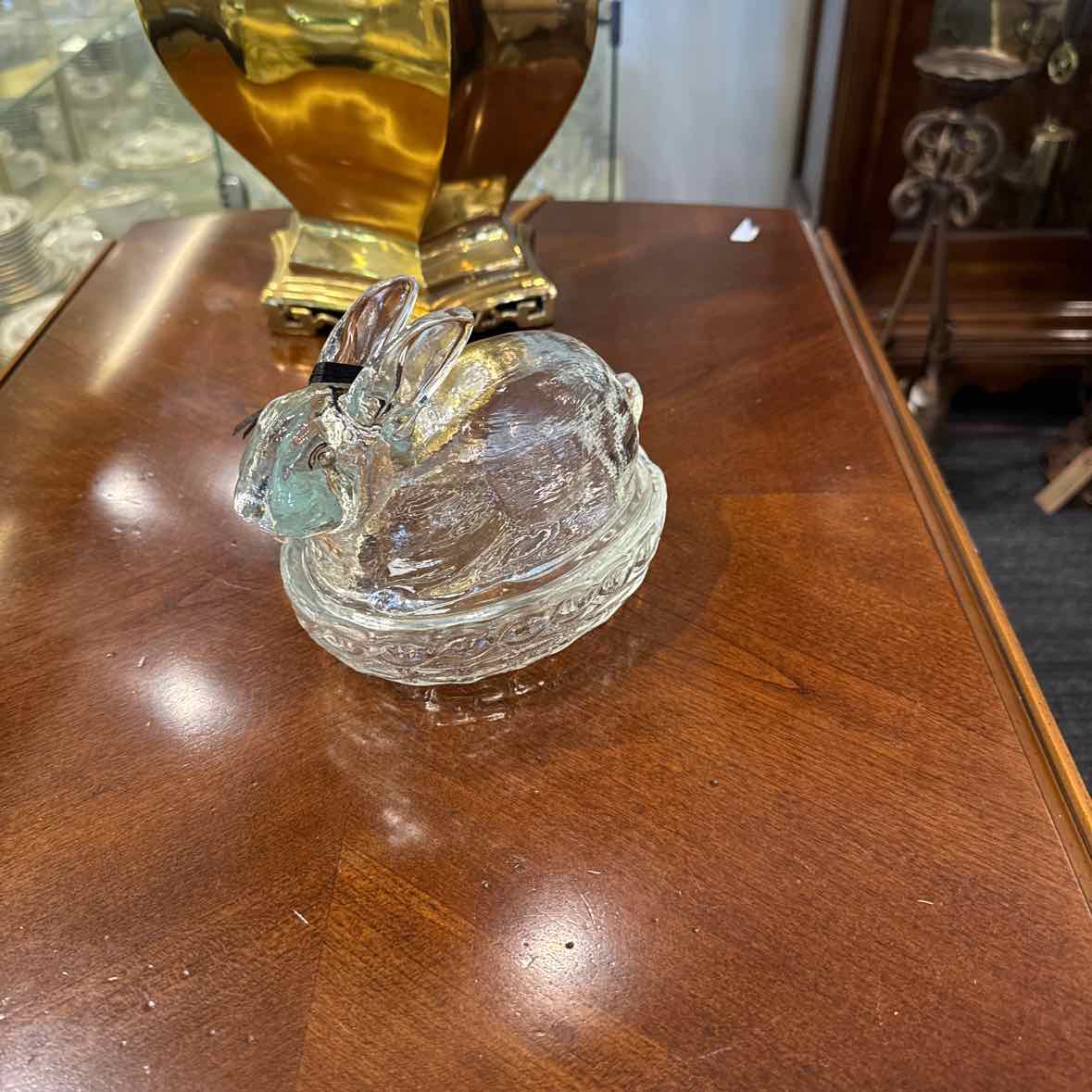 Glass Bunny Covered Dish