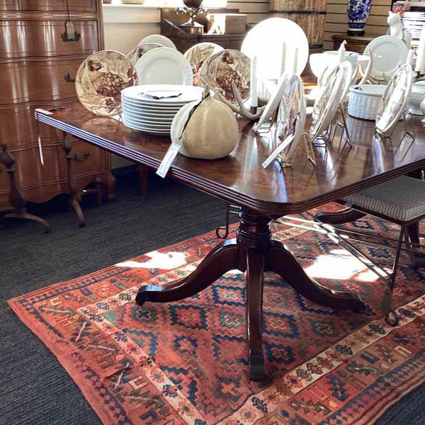 Burled Wood Double Pedestal Dining Table