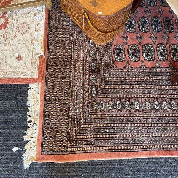 Salmon & Black Bokhara Rug