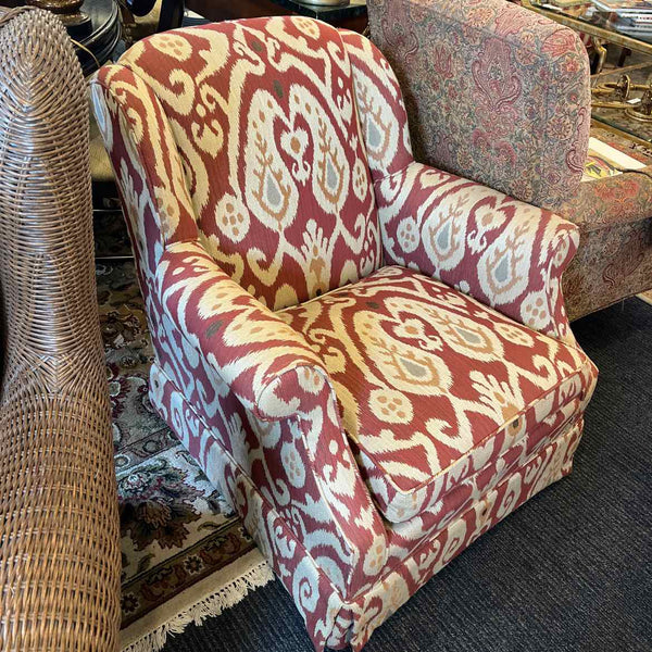 Swivel Rocker - Red/Cream/Grey Pattern