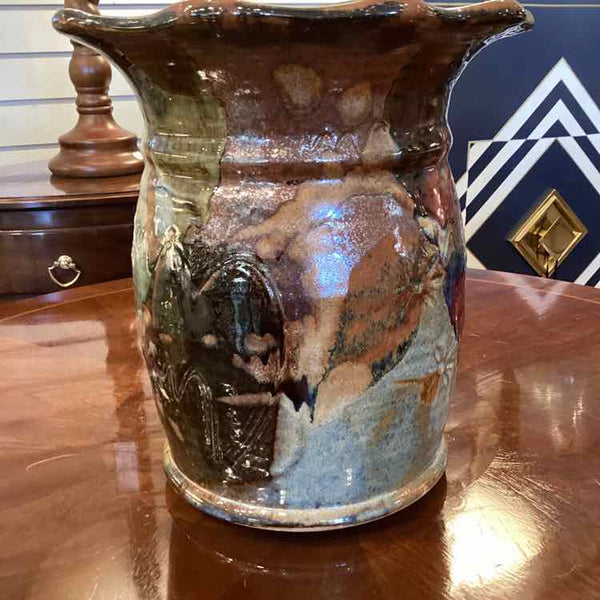 Pottery Art Vase - Signed