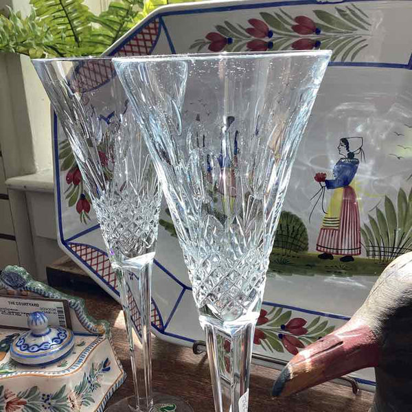 Two Waterford Toasting Flutes