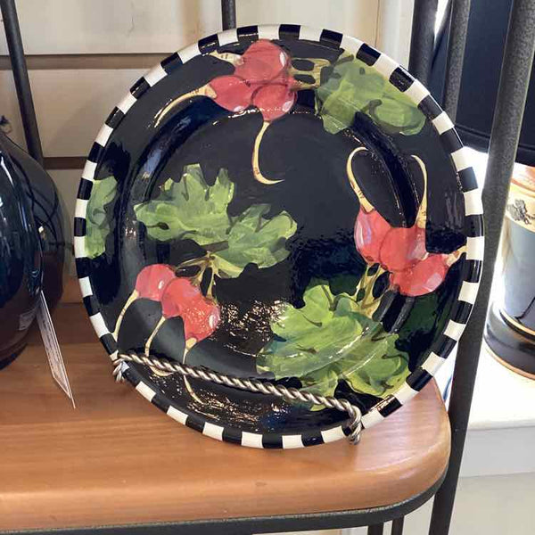 Two Droll Black Radish And Zucchini Plates
