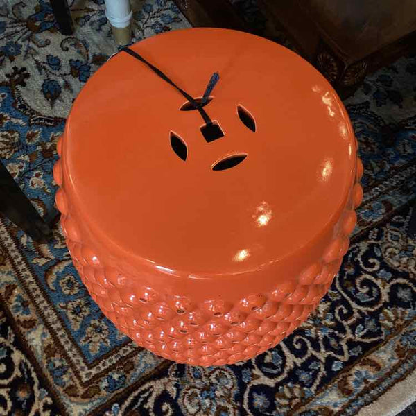 Orange Ceramic Garden Stool