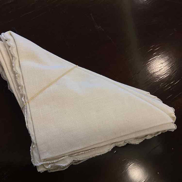 Eight Ivory Linen Napkins
