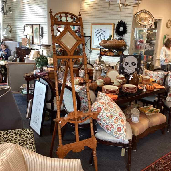 Vintage Oak Mirrored Easel