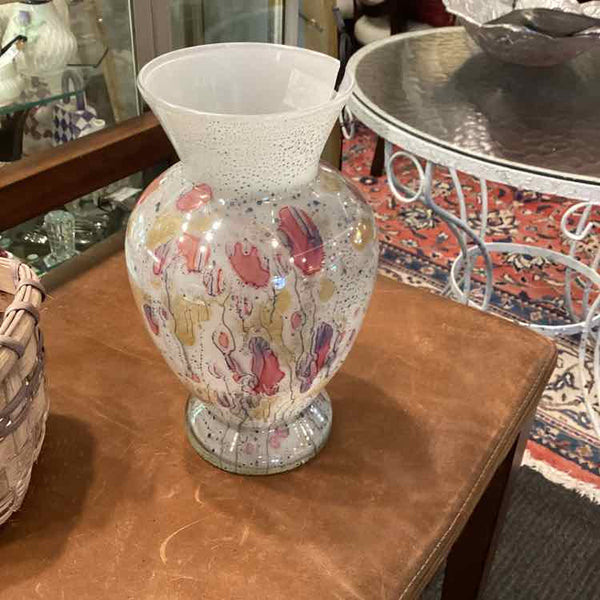 Simron White And Pink Glass Vase