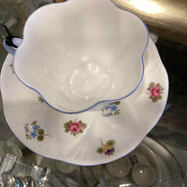 Shelley Multi-Colored  Floral Cup & Saucer