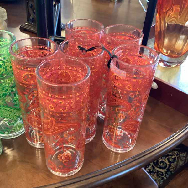 Six Pottery Barn Acrylic Glasses