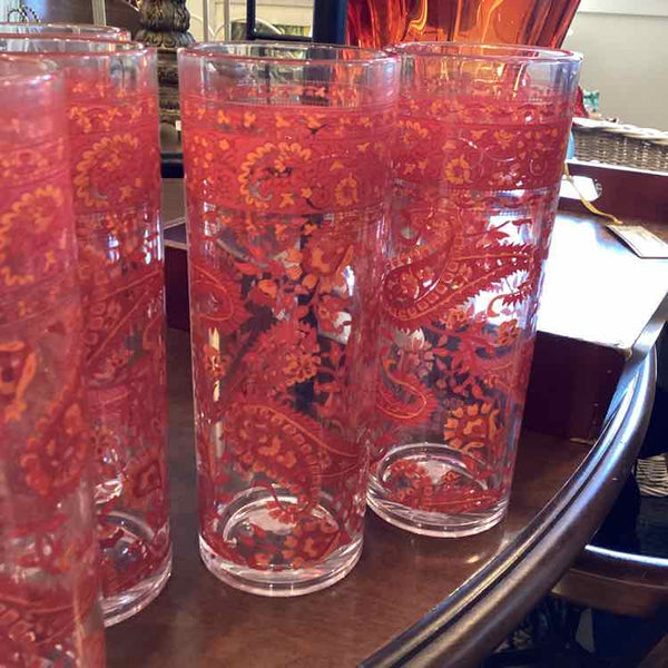 Six Pottery Barn Acrylic Glasses