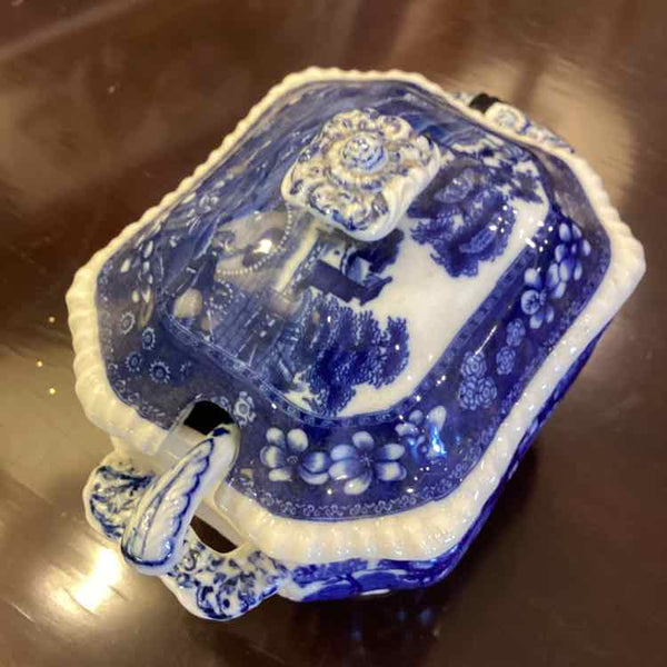 Spode 3 Piece Sauce Dish, Lid, & Ladle