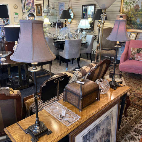 Pair Of Bronze Buffet Lamps