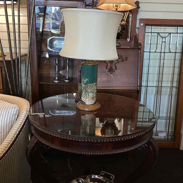 Green Lamp w/Leopard