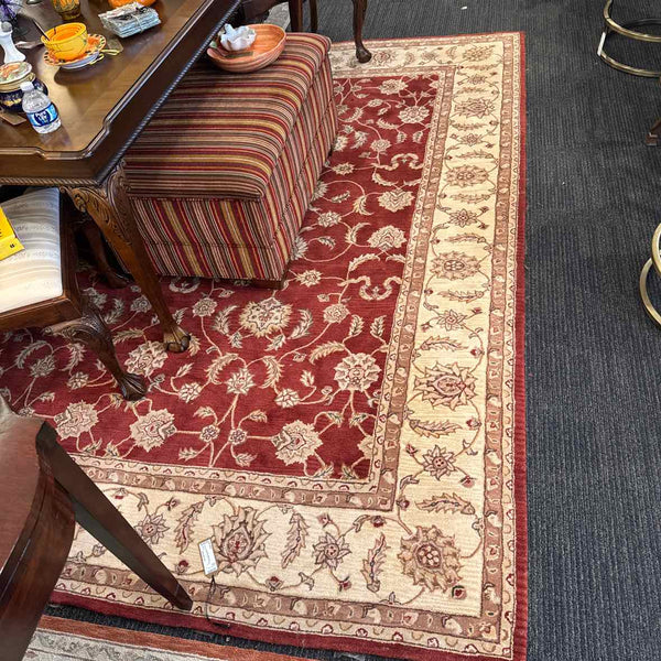 Rust And Beige Wool  Rug