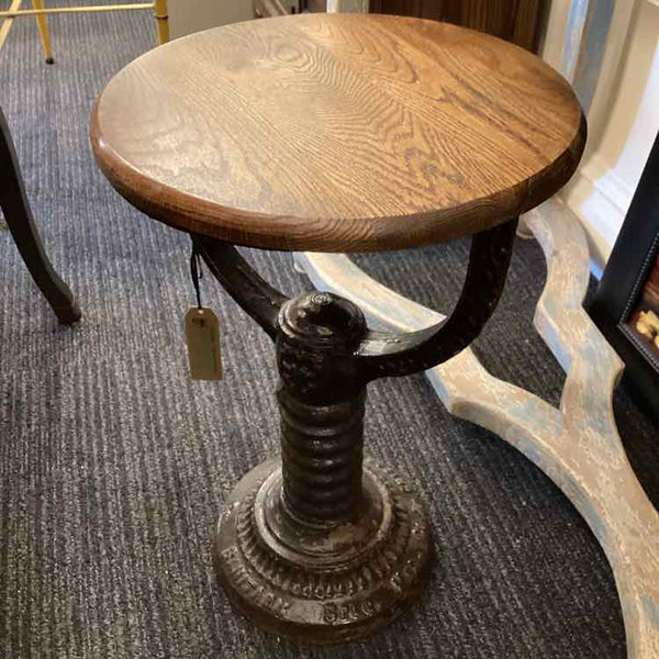 Industrial MetalBase, Oak Top Side Table