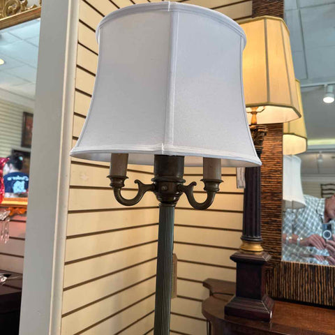 Antique Brass And Marble Floor Lamp