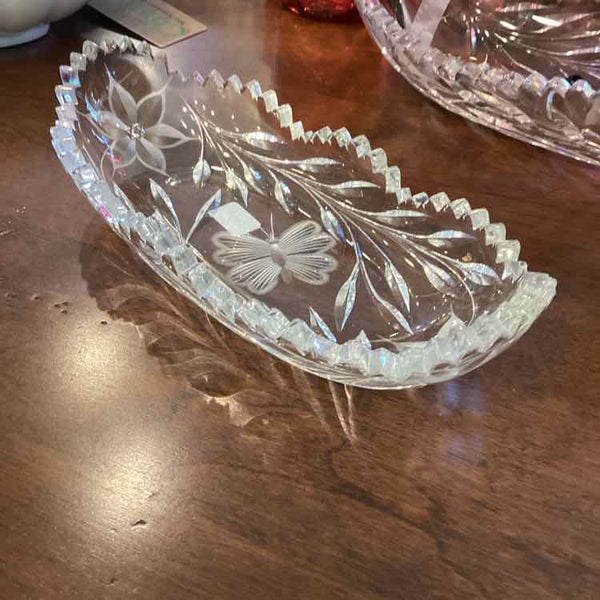 Etched Butterfly Relish Dish