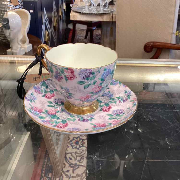Shelley Pink Floral Cup & Saucer