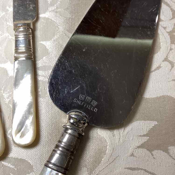 7 Piece Cake Server And Fruit Knives With Pearl Handles