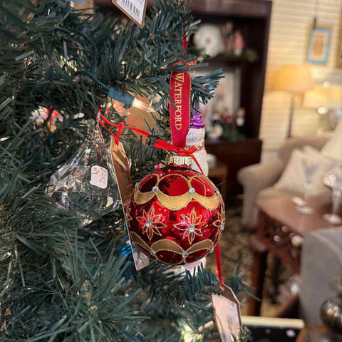 Waterford Red & Gold Ornament