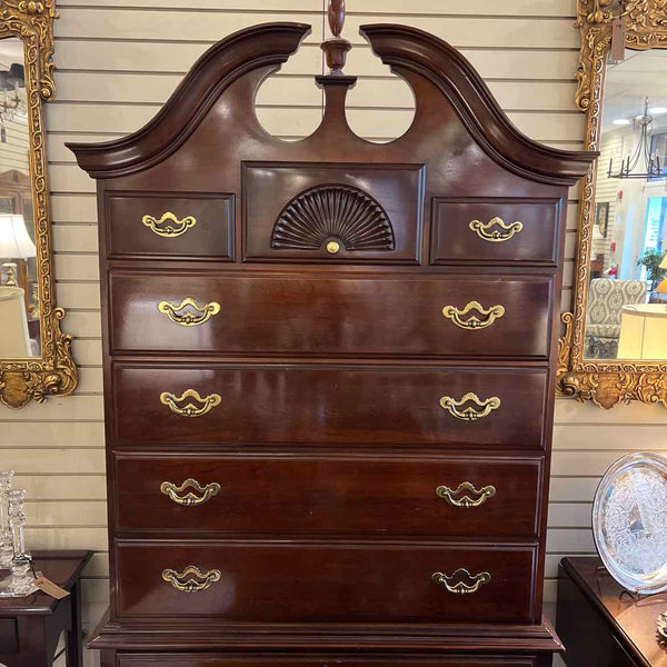 Cherry Highboy w/11 Drawers - Pediment Style