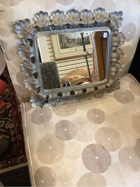 Mirror Tray with Silver Leaf Border