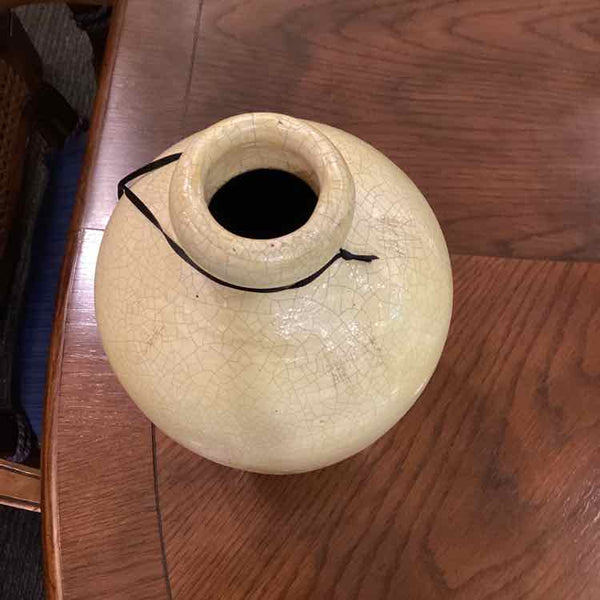 Crackled Yellow Vase