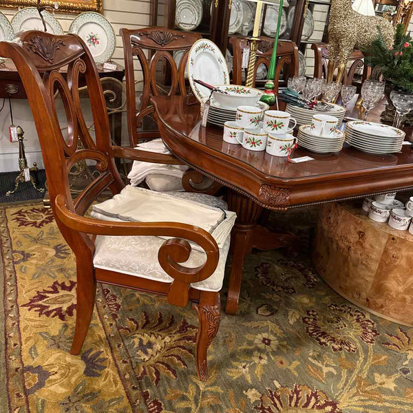 Double Pedestal Dining Table and 6 Chairs