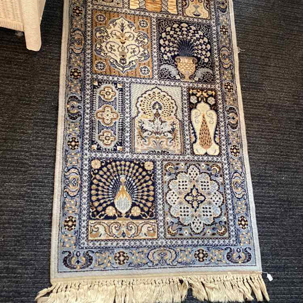 Blue And Beige Morocccan Rug