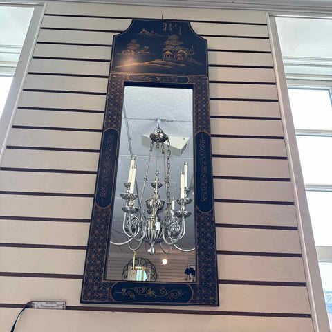 Black Lacquer Chinoiserie Mirror