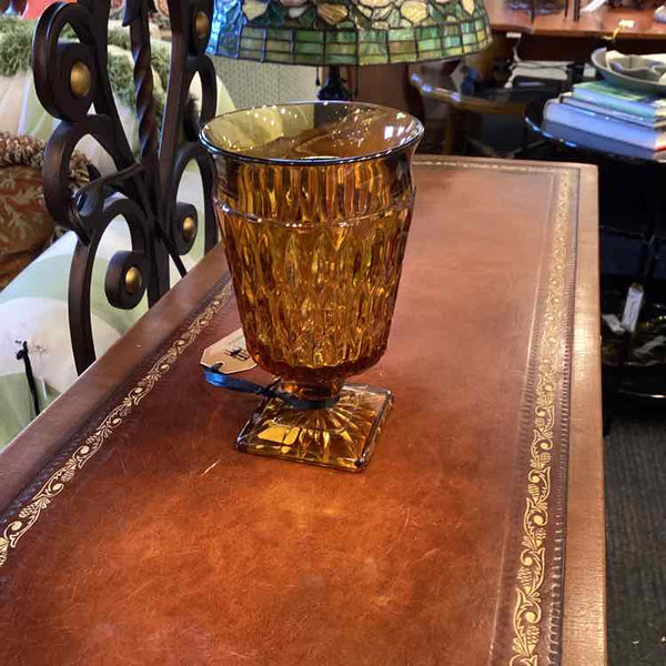 Vintage Amber Goblet