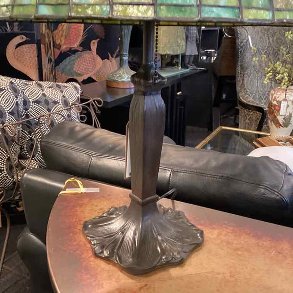 Tiffany Style Lamp with Green & Gold Shade
