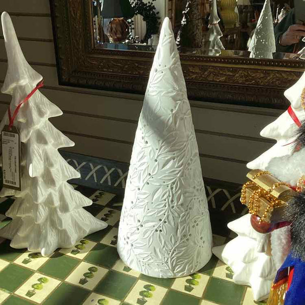 Light Up White Ceramic Tree