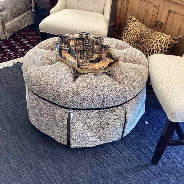 Round Pearson Animal Print Ottoman
