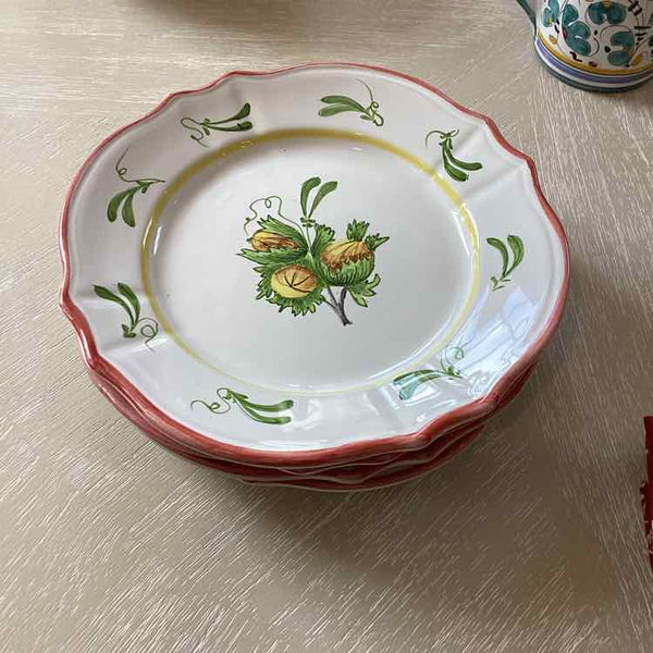 Set of 4 L'Antica Red Rim Salad Plates