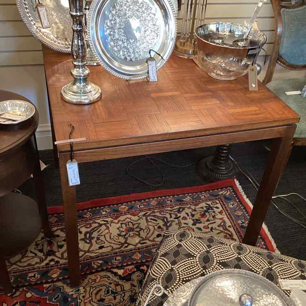 Game Table With Parquet Wood Top