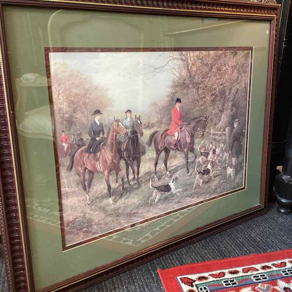 Equestrian Hunt Scene w/Beagles