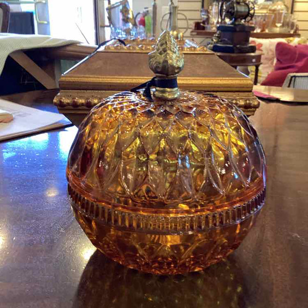 Indiana Amber Glass Candy Dish
